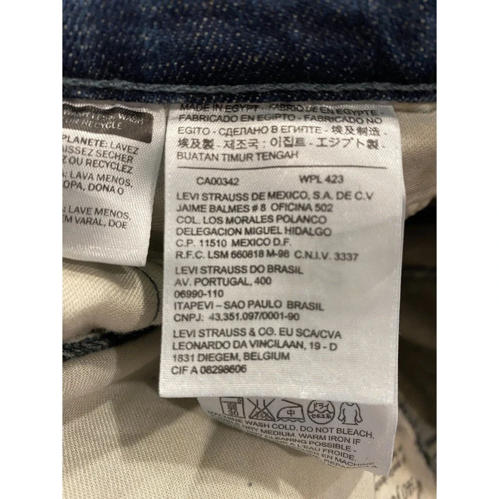 Levis‎ Jeans Men 34 X 32 Blue 514 Mid Rise Straight Stretch Denim Made In Egypt